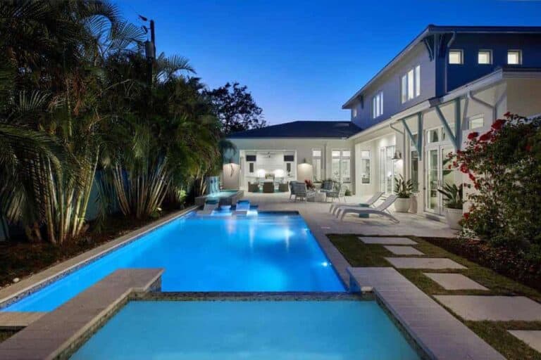 Sarasota Pool Homes - Pool in Evening