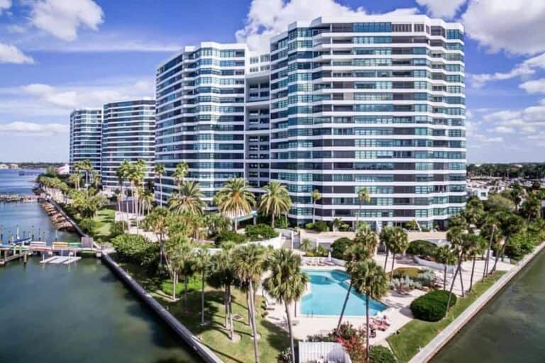 Sarasota Waterfront Condos - Waterfront Aerial