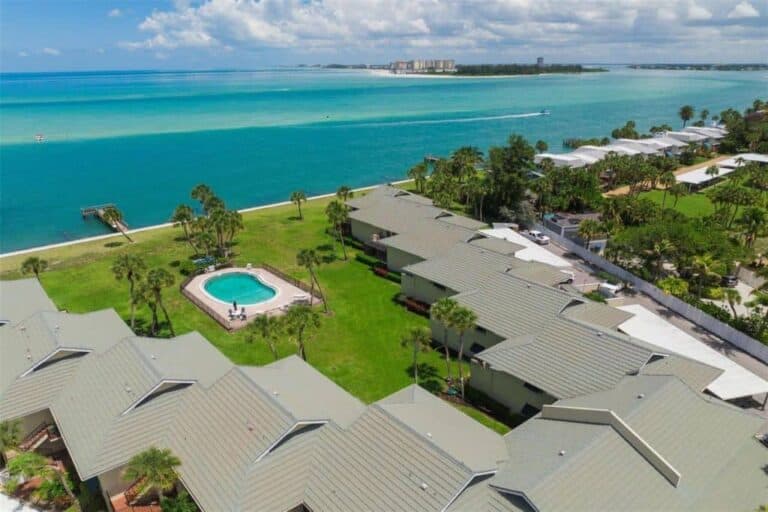 Sea Village Condos in Siesta Key, FL. - Waterfront Aerial
