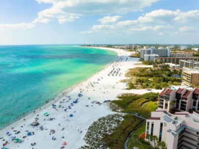 Siesta Breakers Condos in Siesta Key, FL. - Waterfront Aerial