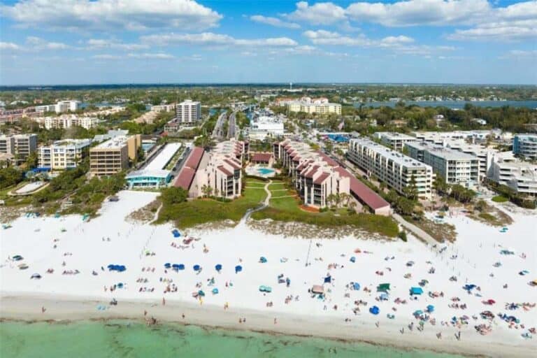 Siesta Breakers Condos in Siesta Key, FL. - Beachfront Aerial