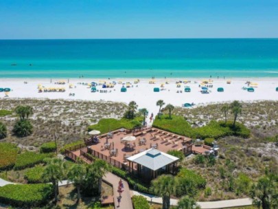 Siesta Dunes Condos in Siesta Key, FL. - Waterfront Aerial