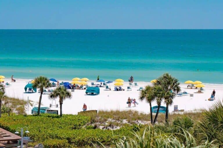 Siesta Dunes Condos in Siesta Key, FL. - Waterfrotn Aerial