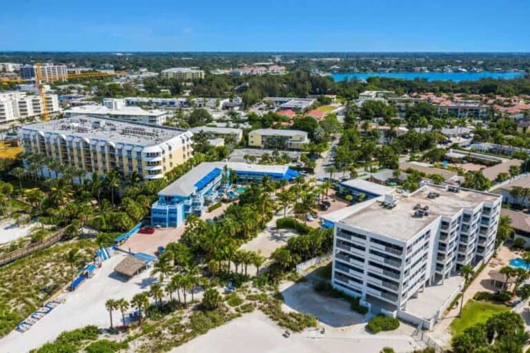 Siesta Sands Condos in Siesta Key, FL. - Aerial