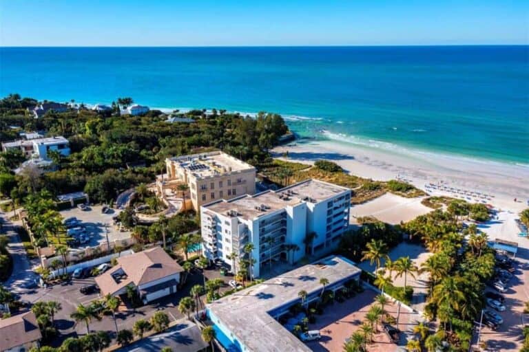 Siesta Sands Condos in Siesta Key, FL. - Waterfront Aerial