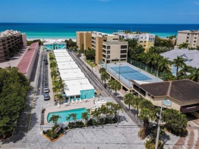 Siesta Sun Condos in Siesta Key, FL. - Beach Aerial