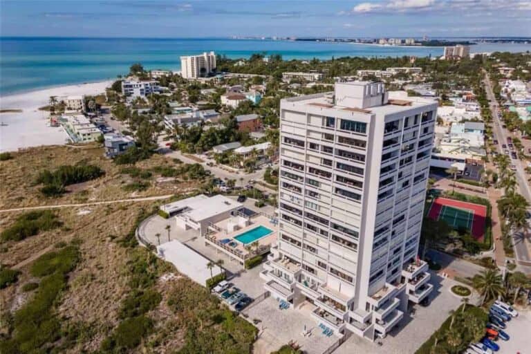 Terrace Condos in Siesta Key, FL. - Aerial of Building