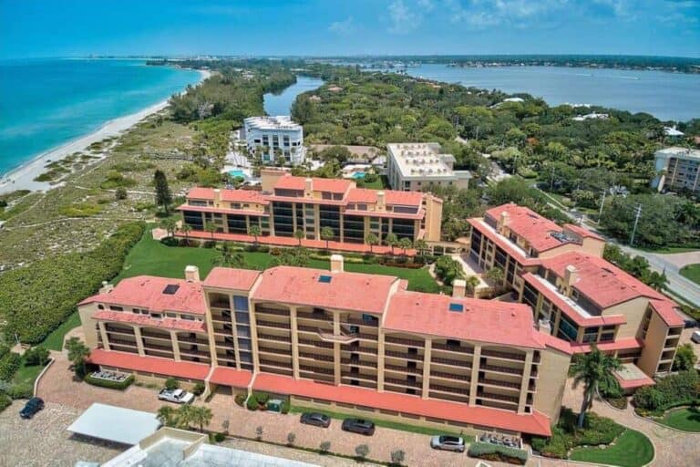 Tortuga Condos in Siesta Key, FL. - Aerial