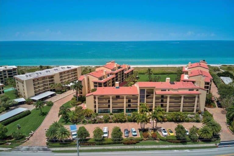 Tortuga Condos in Siesta Key, FL. - Waterfront Aerial