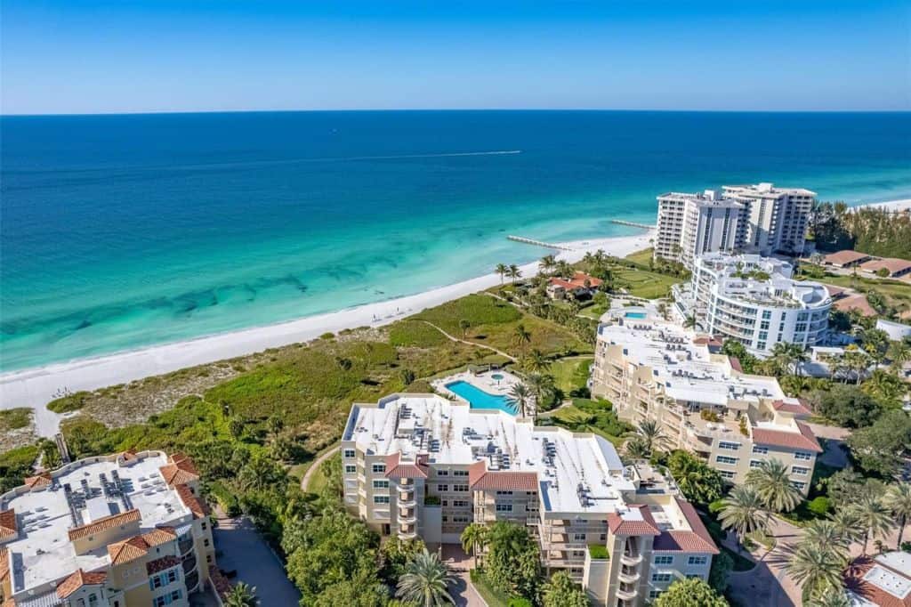 Villa Di Lancia Condos in Longboat Key, FL. - Waterfront Aerial