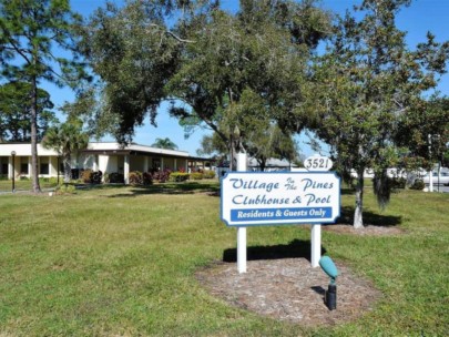 Village in the Pines Condos in Sarasota, FL. - Amenity Center Sign