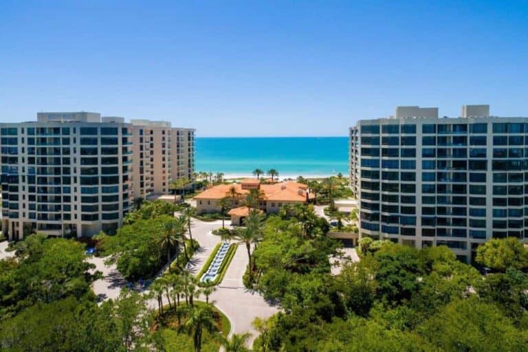 Water Club Condos in Longboat Key, FL. - Waterfront GroundsAerial