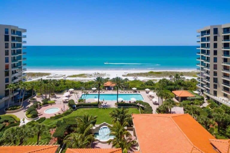 Water Club Condos in Longboat Key, FL. - Gulf of Mexico Aerial
