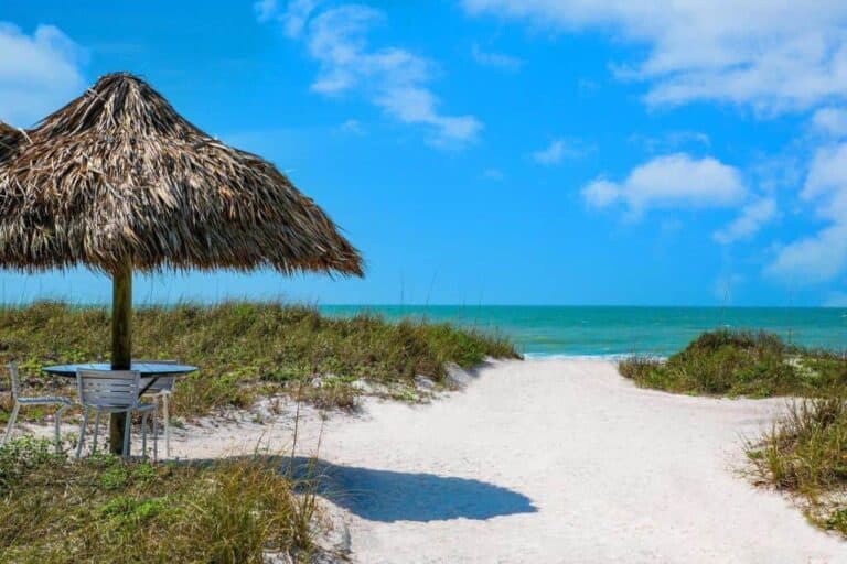 Water Club Condos in Longboat Key, FL. - Beach and Picnic Table