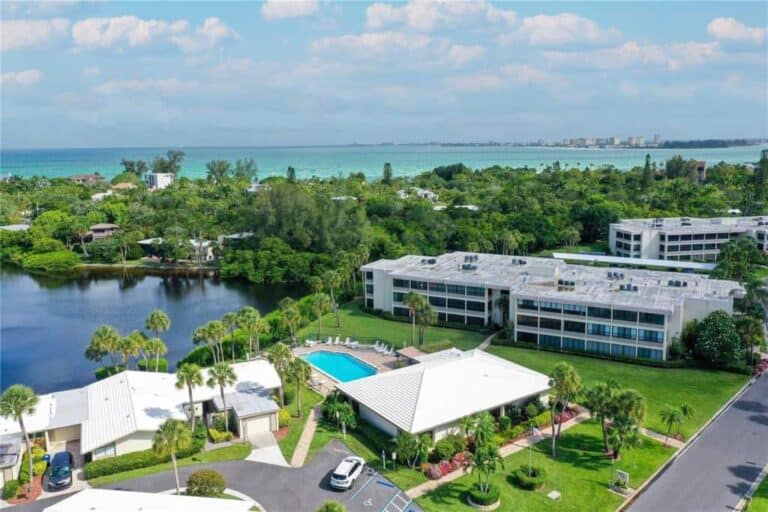 Whispering Sands Condos in Siesta Key, FL. - Aerial