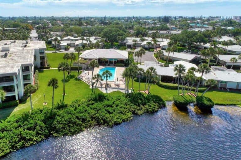 Whispering Sands Condos in Siesta Key, FL. - Lake Aerial