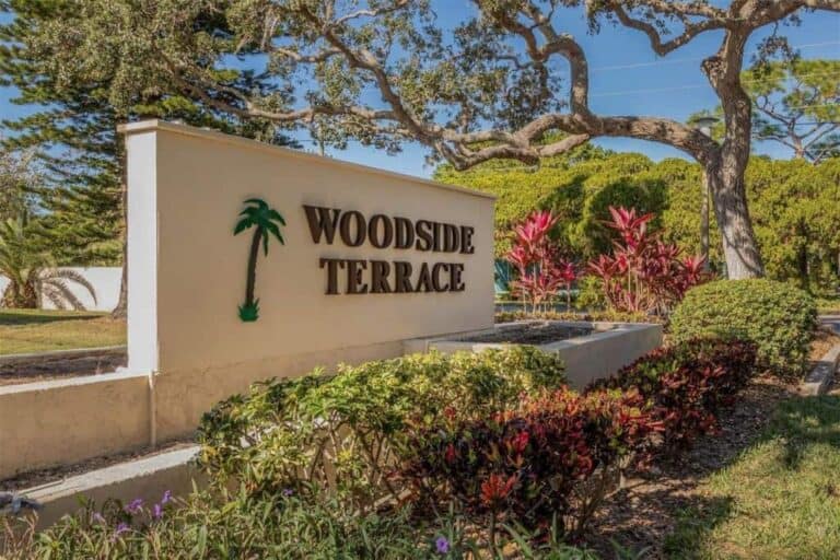 Woodside Terrace Condos in Sarasota, FL. - Entrance Sign