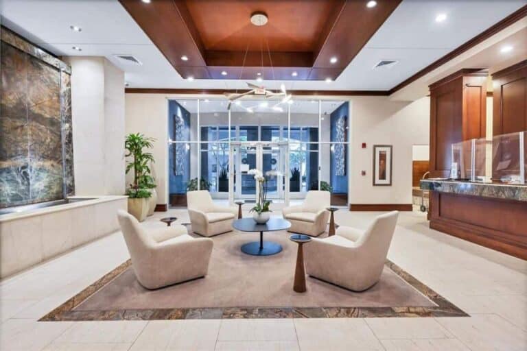 One Hundred Central Condos in Downtown Sarasota, FL. - INterior Entrance
