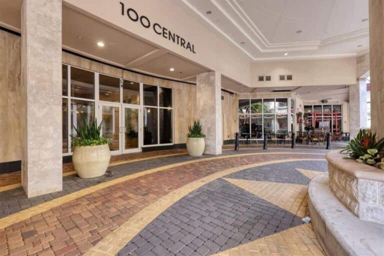 One Hundred Central Condos in Downtown Sarasota, FL. - Front Door to Building