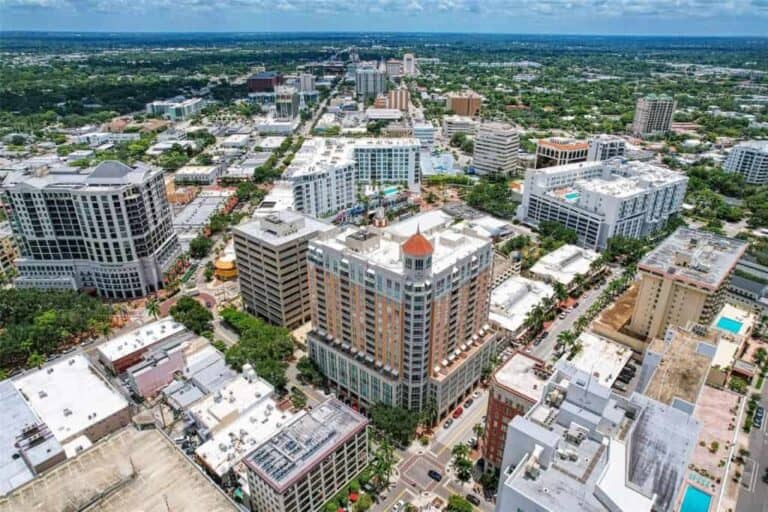 1350 Main Street Condos in Downtown Sarasota, FL. - Building Aerial