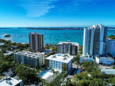 7 One One Palm Condos For Sale in Sarasota, FL. - Aerial View