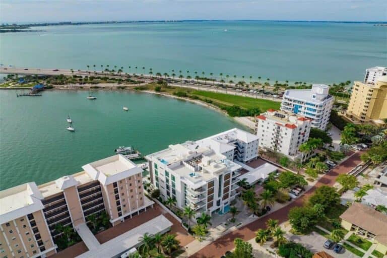 One88 Condos in Downtown Sarasota, FL. - Waterfront Aerial