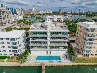 One88 Condos in Downtown Sarasota, FL. - Waterfront Aerial