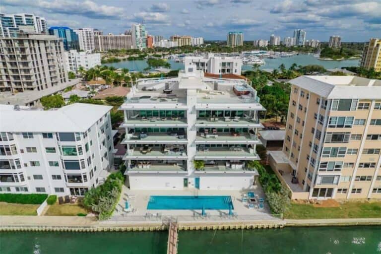 One88 Condos in Downtown Sarasota, FL. - Waterfront Aerial