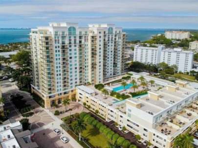 Alinari Condos in Downtown Sarasota, FL. - Aerial of Building