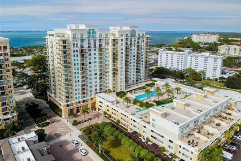 Alinari Condos in Downtown Sarasota, FL. - Aerial of Building