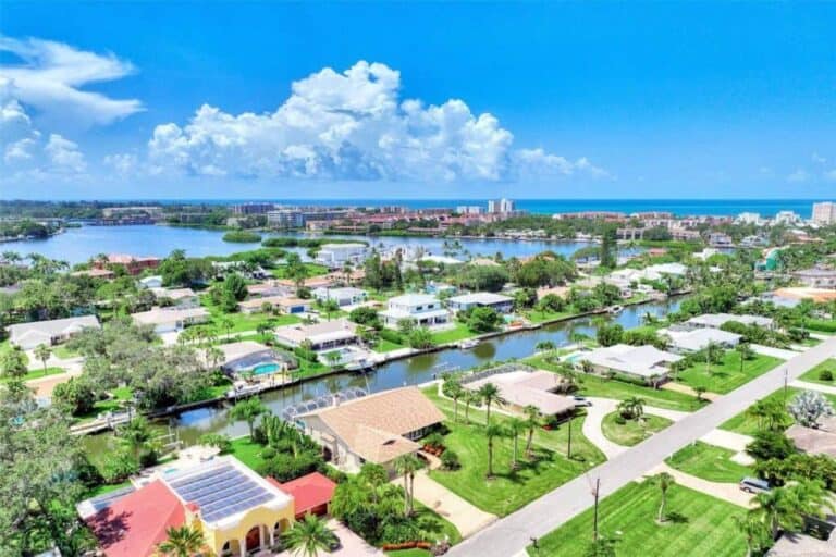 Aqualane Estates Homes in Sarasota, FL. - Aerial