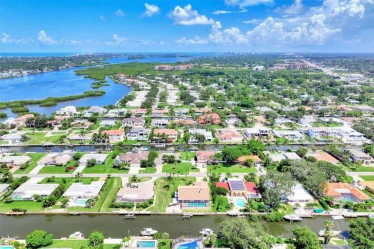 Aqualane Estates Homes in Sarasota, FL. - Aerial