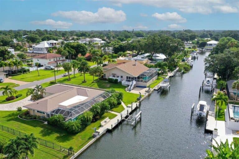 Aqualane Estates Homes in Sarasota, FL. - Canal View