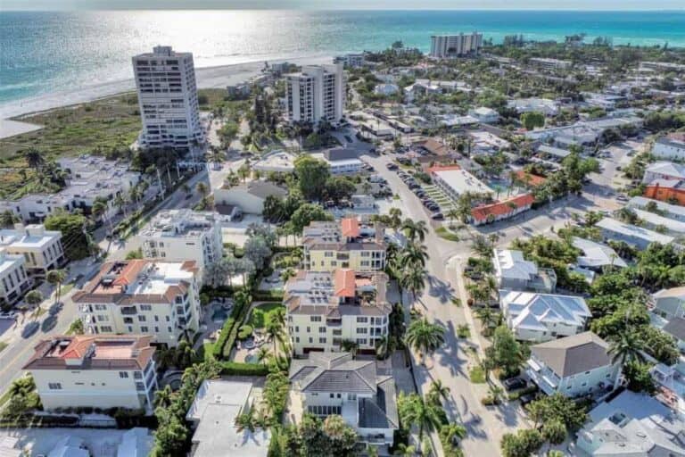 Beach Villas Condos in Siesta Key, FL. - Aerial