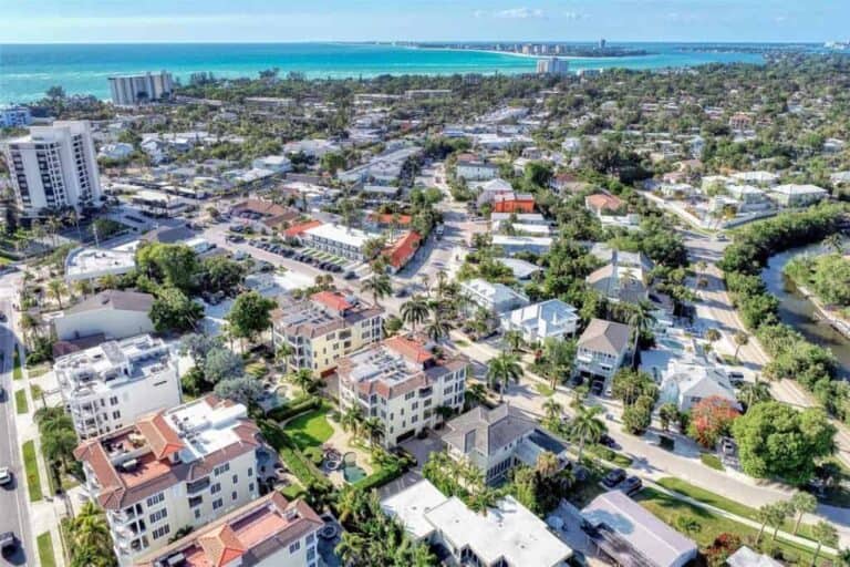 Beach Villas Condos in Siesta Key, FL. - Aerial