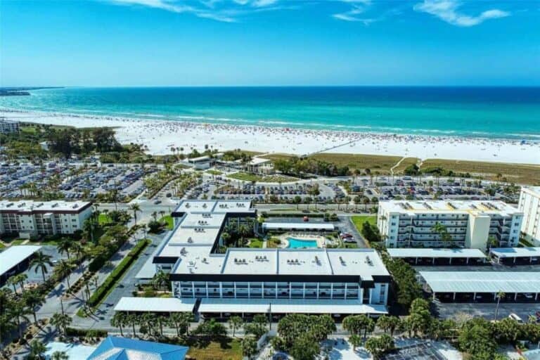 Beachway Condos in Siesta Key, FL. - Gulf of Mexico Aerial