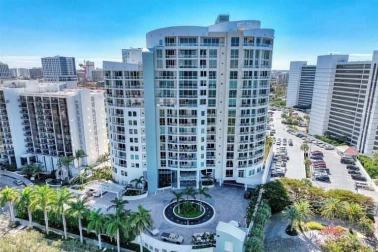 Beau Ciel Condos in Downtown Sarasota, FL. - Building Aerial