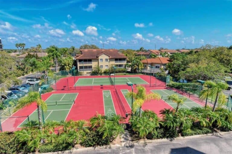 Blackburn Harbor Residences Condos in Osprey FL. - Tennis Courts Aerial