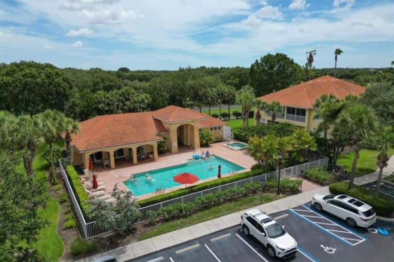 Boca Grove Condos in Lakewood Ranch, FL. - Pool Aerial