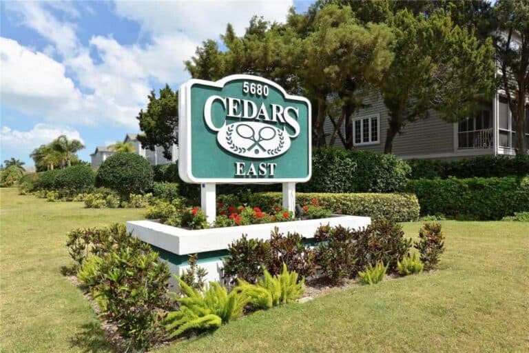Cedars East Condos in Longboat Key, FL. - Entrance Sign