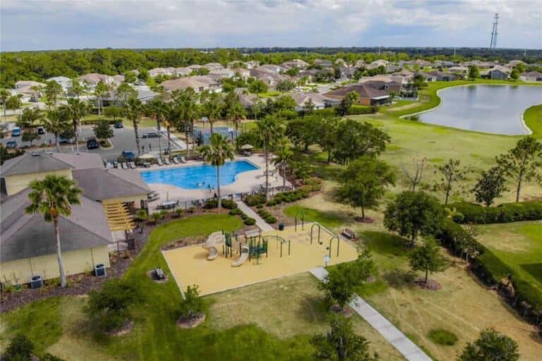 Copperstone Townhomes in Parrish, FL. - Amenity Center Aerial