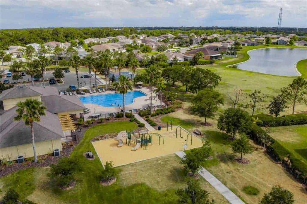 Copperstone Townhomes in Parrish, FL. - Amenity Center Aerial