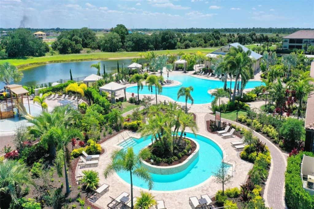 Esplanade on Palmer Ranch in Sarasota, FL. - Pool Aerial