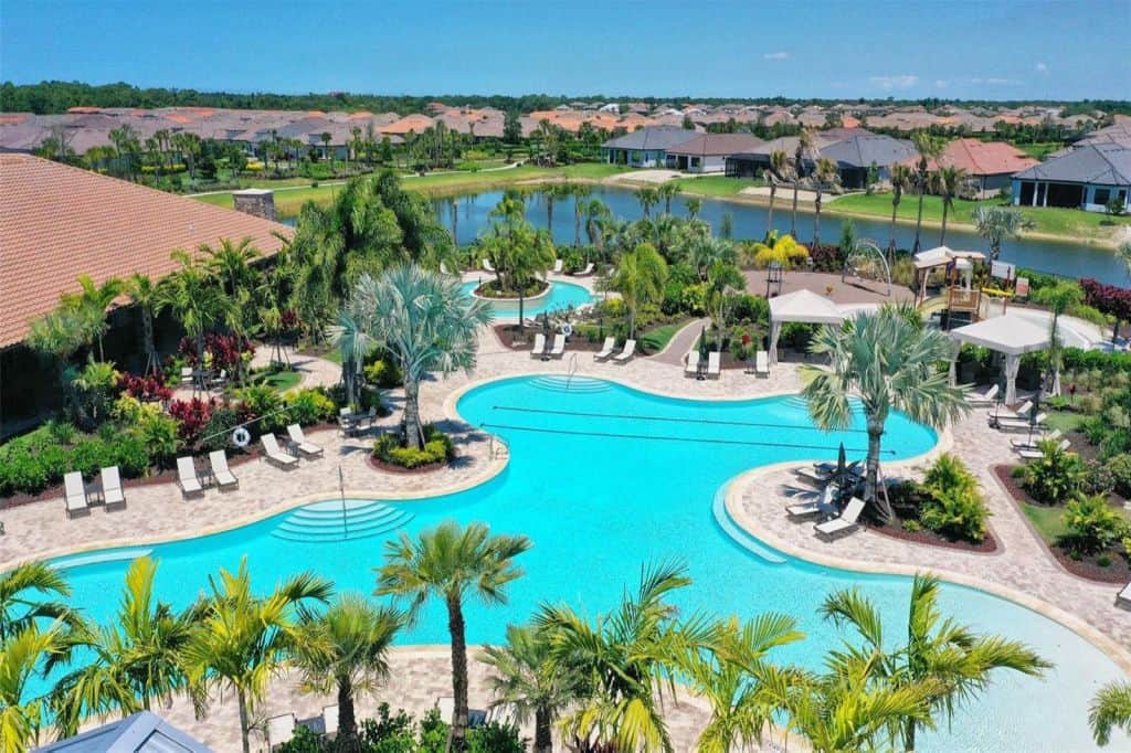 Esplanade on Palmer Ranch in Sarasota, FL. - Pool Aerial