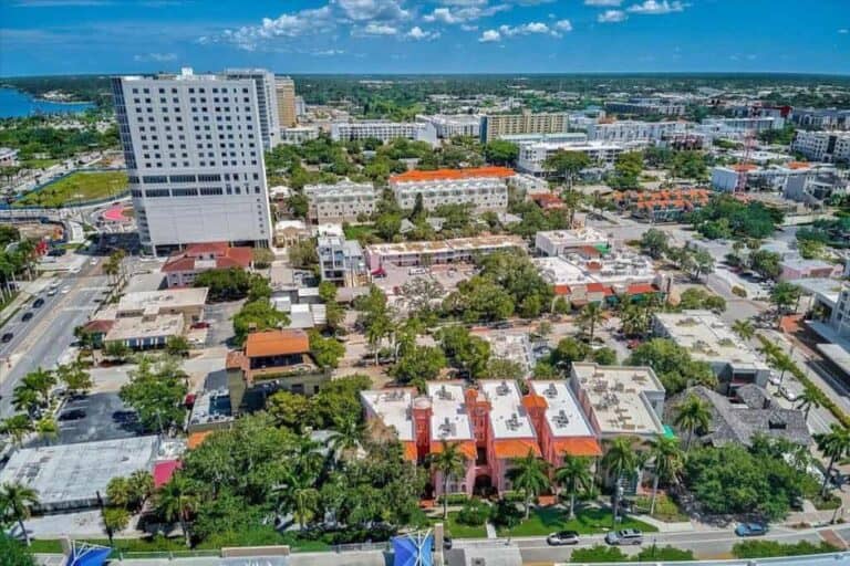 Frances Carlton Condos in Downtown Sarasota, FL. - Aerial