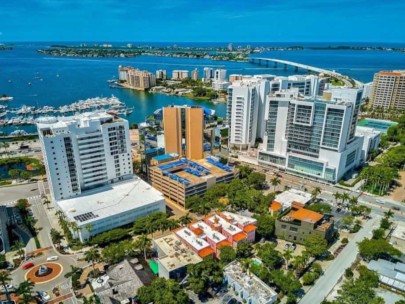 Frances Carlton Condos in Downtown Sarasota, FL. - Aerial