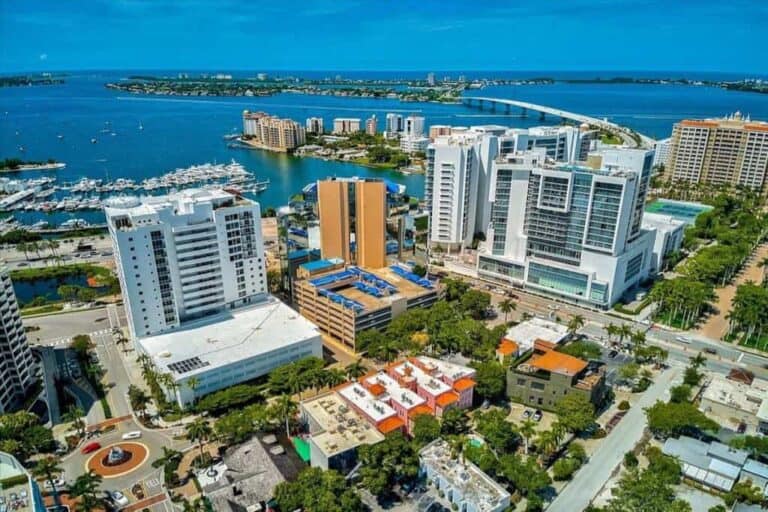 Frances Carlton Condos in Downtown Sarasota, FL. - Aerial