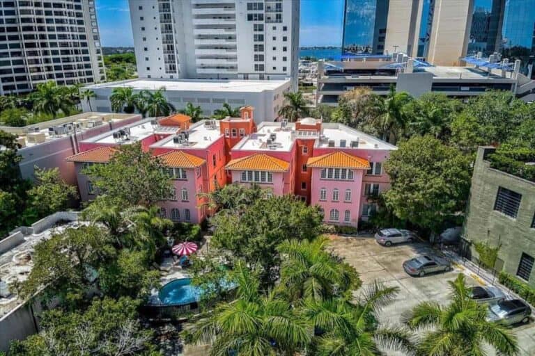 Frances Carlton Condos in Downtown Sarasota, FL. - Aerial