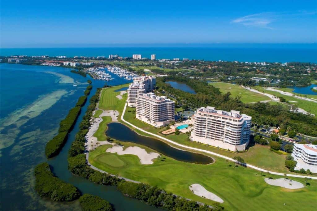 Grand Bay Condos in Longboat Key, FL. - Building Aerial