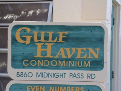 Gulf Haven Condos in Siesta Key, FL. - Entrance Sign